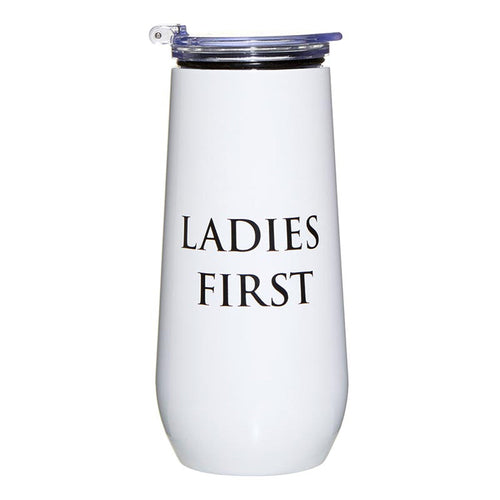 Ladies First Champagne Tumbler with Fliptop Lid | Stainless Steel